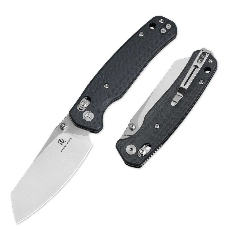 Nóż składany Bestechman Cicada's Wing Black G10, Stonewashed 10Cr15MoV (BMK06I)