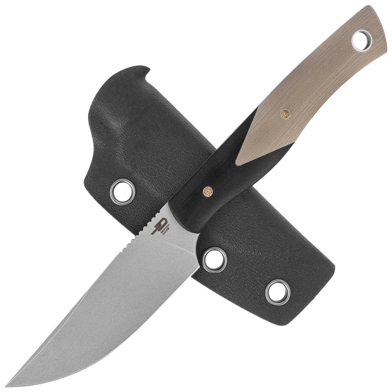 Nóż Bestech Heidi Blacksmith 1 Black / Beige G10, Satin D2 by Heidi (BFK01B)