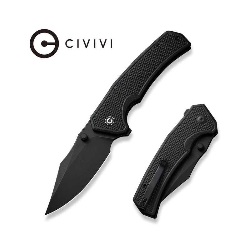 Nóż składany Civivi Vexillum Black G10, Black Stonewashed Nitro-V (C23003D-1)