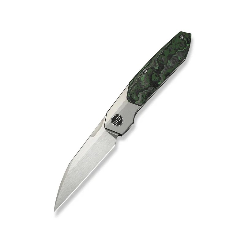 Nóż składany WeKnife Brr15 Gray Titanium/Jungle Wear Fat Carbon, Hand Rubbed Satin M390 by Rafal Brzeski (WE24007-4)