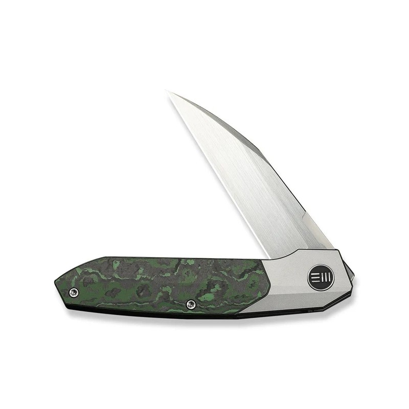 Nóż składany WeKnife Brr15 Gray Titanium/Jungle Wear Fat Carbon, Hand Rubbed Satin M390 by Rafal Brzeski (WE24007-4)