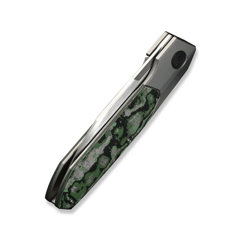 Nóż składany WeKnife Brr15 Gray Titanium/Jungle Wear Fat Carbon, Hand Rubbed Satin M390 by Rafal Brzeski (WE24007-4)