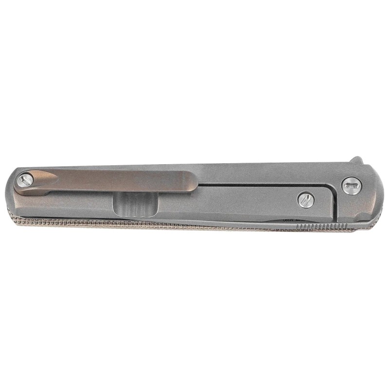 Nóż składany MKM Flame Light Drop Point Green Canvas Micarta / Titanium, Bead Blasted M390 by Michael Zieba (MK FL01-GCT)