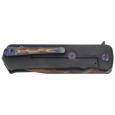 Nóż składany Medford TFF-4 Drop Point Black Titanium / Black G10, Flm HW, Blue Clip, Vulcan S45VN by Greg Medford (MK1404VD-30PV