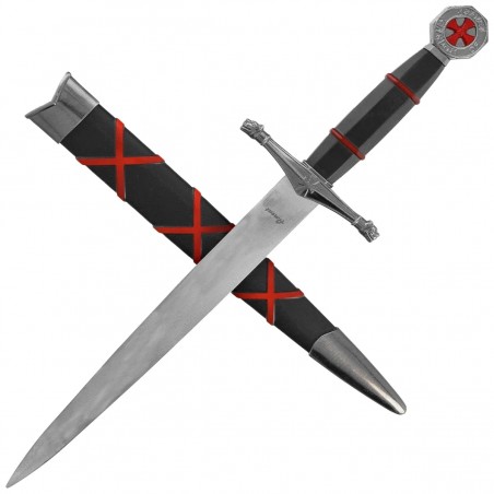 Sztylet templariuszy Decor Habitat Templar Dagger Black/Red ABS, Satin (10762)