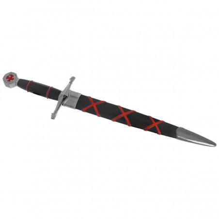 Sztylet templariuszy Decor Habitat Templar Dagger Black/Red ABS, Satin (10762)