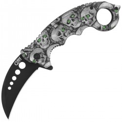 Nóż składany Herbertz CJH Karambit Skulls ABS, Black 420 (ART000137)