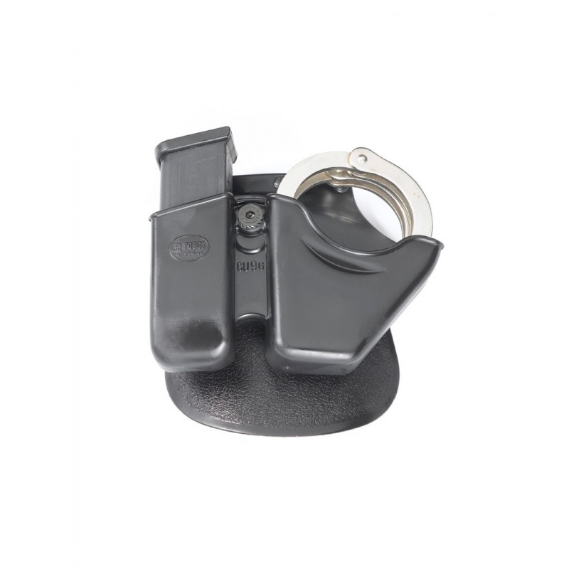Ładownica Fobus Combo Pouch dla Glock 9mm Double-Stack, S&W Model 100, Kajdanki, Obrotowy uchwyt na pas (CU9G BH ND RT)