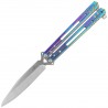 Nóż motylkowy Third Decor Habitat Balisong Rainbow Titanium Stainless Steel, Satin 420 (K2920W)