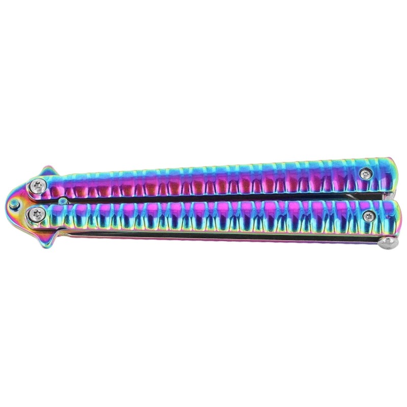 Nóż motylkowy Third Decor Habitat Balisong Rainbow Stainless Steel, Rainbow 420 (16071W)