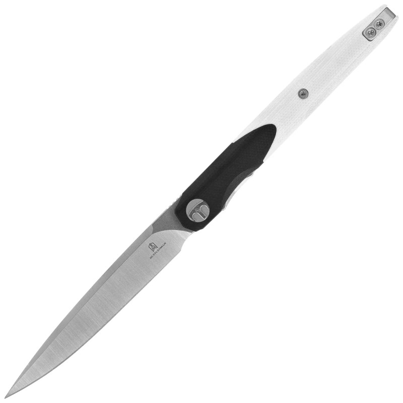 Nóż składany Bestechman Lanza Black/White G10, Satin/Stonewashed 14C28N by Grzegorz Grabarski (BMK14A)