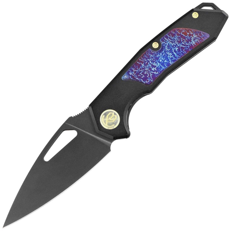 Nóż składany Kubey KB Knives Coeus Black Titanium/Timascus, Black DLC CPM S35VN (KB286B)