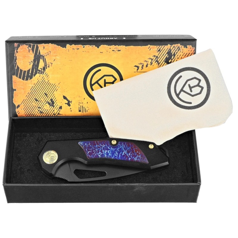 Nóż składany Kubey KB Knives Coeus Black Titanium/Timascus, Black DLC CPM S35VN (KB286B)