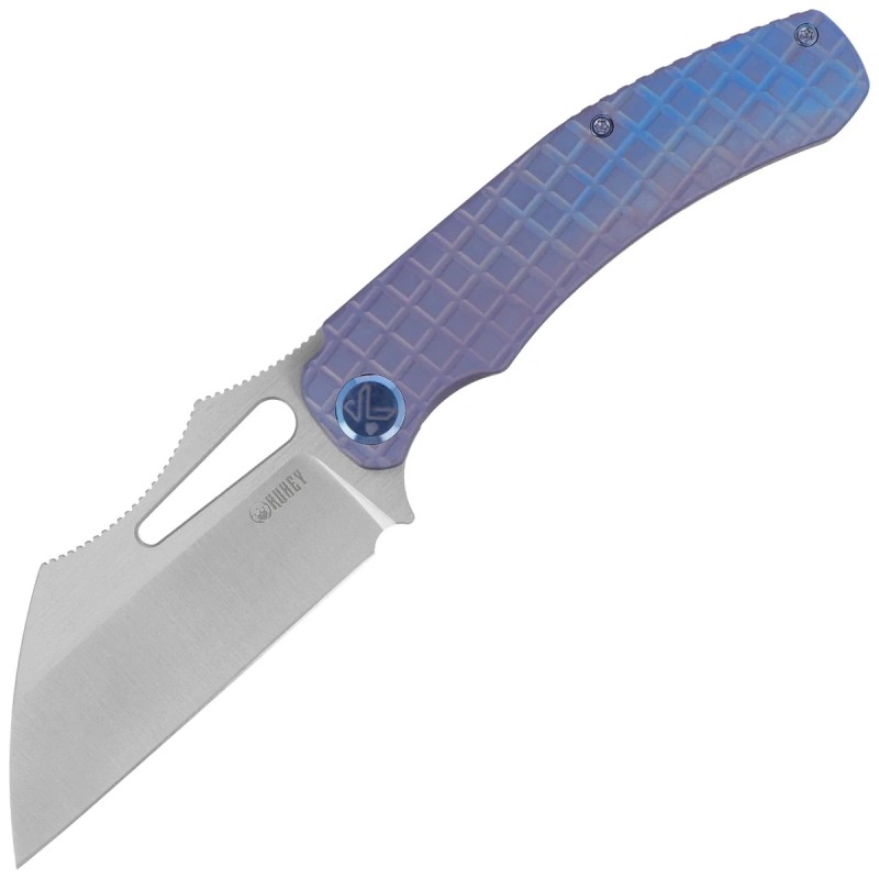 Nóż składany Kubey Sylow Blue Titanium, Stonewashed 14C28N by James Lowe (KU260B)