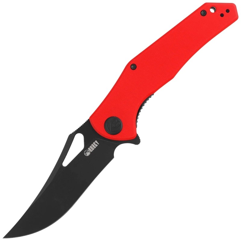 Nóż składany Kubey Phemius Red G10, Black Stonewashed 14C28N (KU149F)