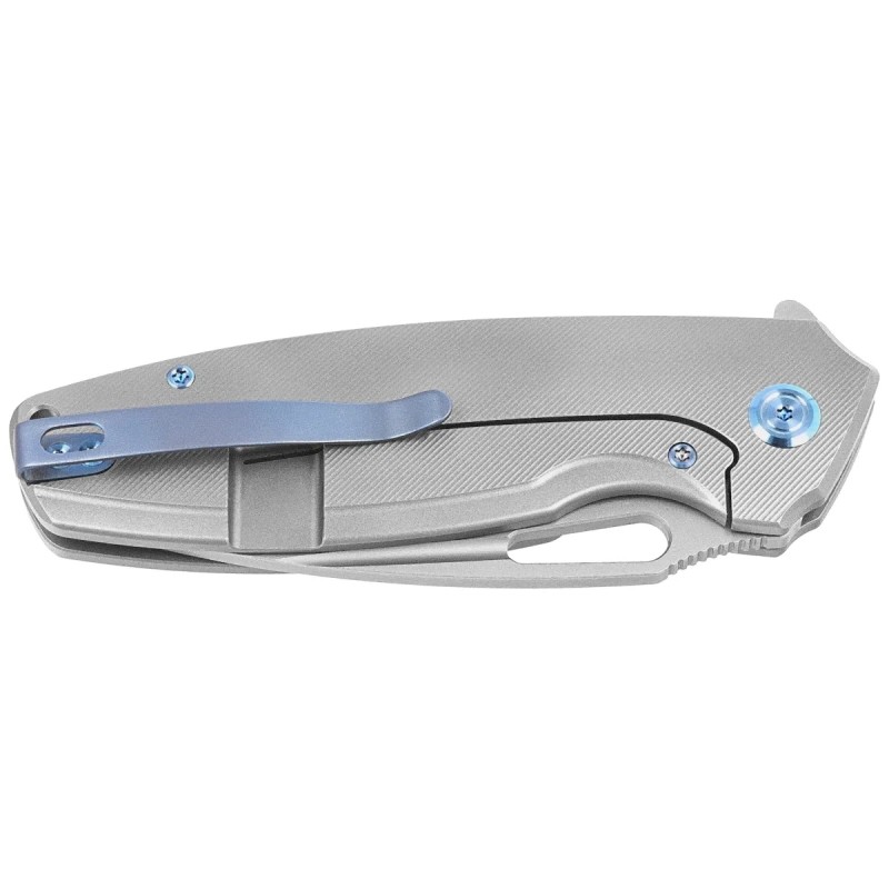 Nóż składany Kubey Tityus Gray Titanium, Bead Blasted 14C28N (KB360A)