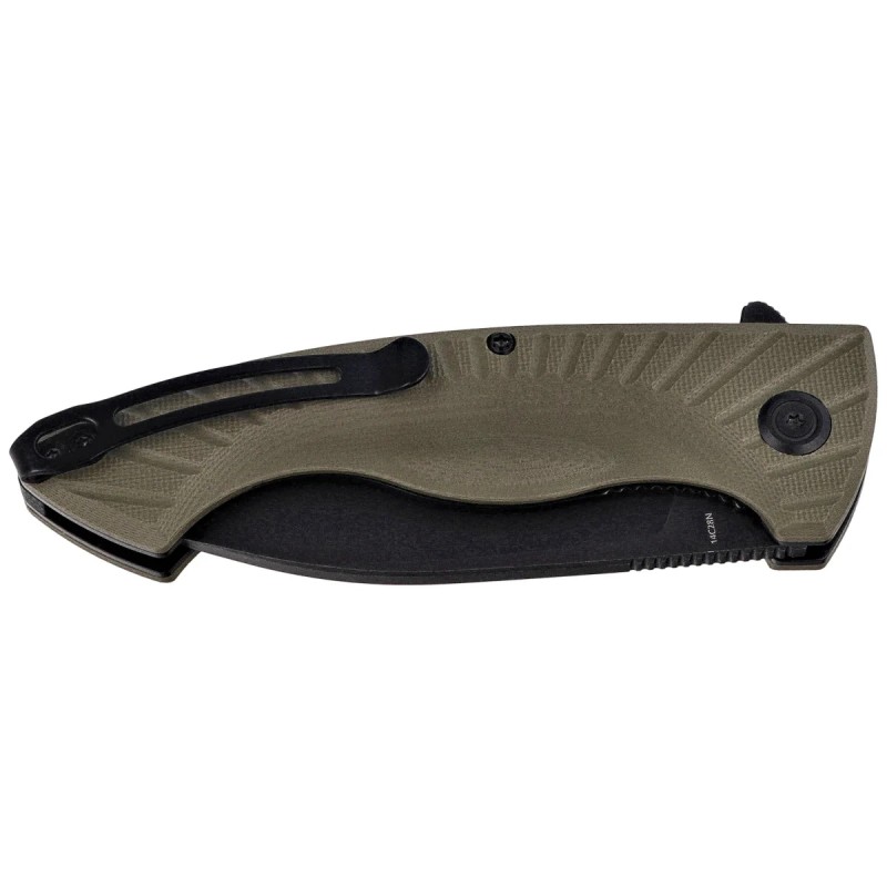 Nóż składany Kubey Timberwolf Green G10, Blackwashed 14C28N (KU208J)