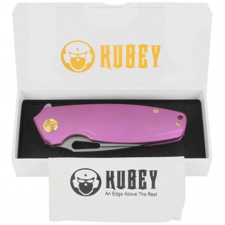 Nóż składany Kubey Tityus Purple Titanium, Bead Blasted 14C28N (KB360C)