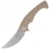 Nóż składany Kubey Scimitar Tan G10, Beadblasted 14C28N (KU173M)