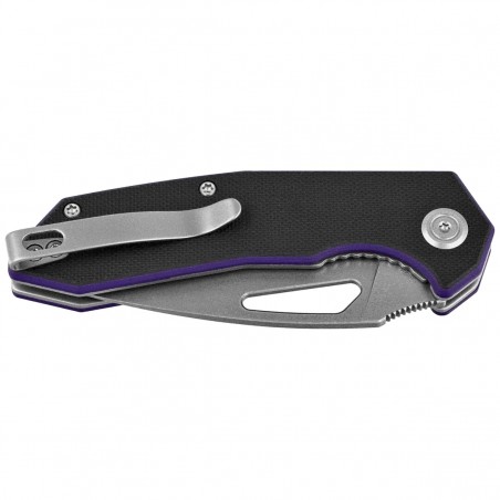 Nóż składany Kubey Coeus Black/Purple G10, Beadblasted 14C28N (KU122R)
