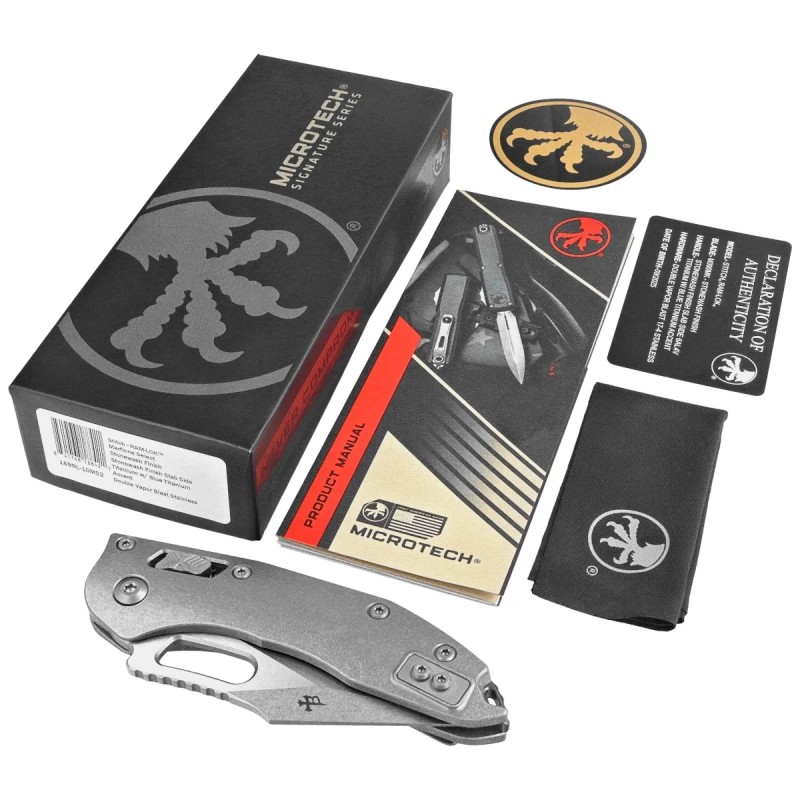 Nóż składany Microtech Stitch Ram-Lok S/E Titanium, Stonewashed M390MK by Borka Blades and Tony Marfione (169RL-10MS2)