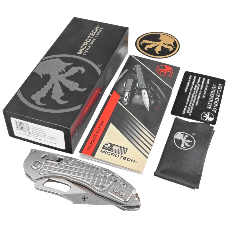 Nóż składany Microtech Stitch Ram-Lok S/E Frag Titanium, Stonewashed M390MK by Borka Blades and Tony Marfione (169RL-10FRMS1)