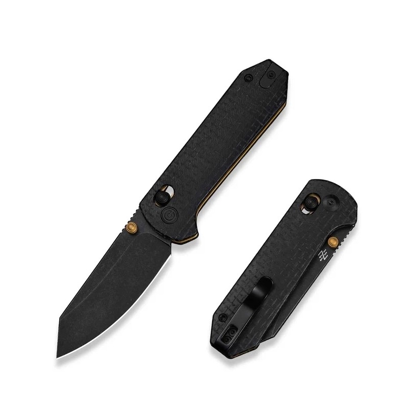 Nóż składany Civivi Yonder Black Burlap Micarta, Black Stonewashed 14C28N by Zac Whitmore (C23073B-2)