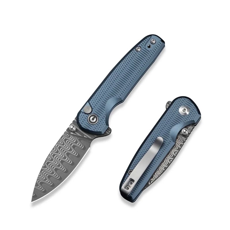 Nóż składany Civivi Mini Shakan Blue Aluminium, Damascus (C20052F-DS1)