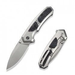 Nóż składany WeKnife Corwyn Gray Titanium/Black-Pink Carbon Fiber, Stonewashed M390 (WE24088-2)