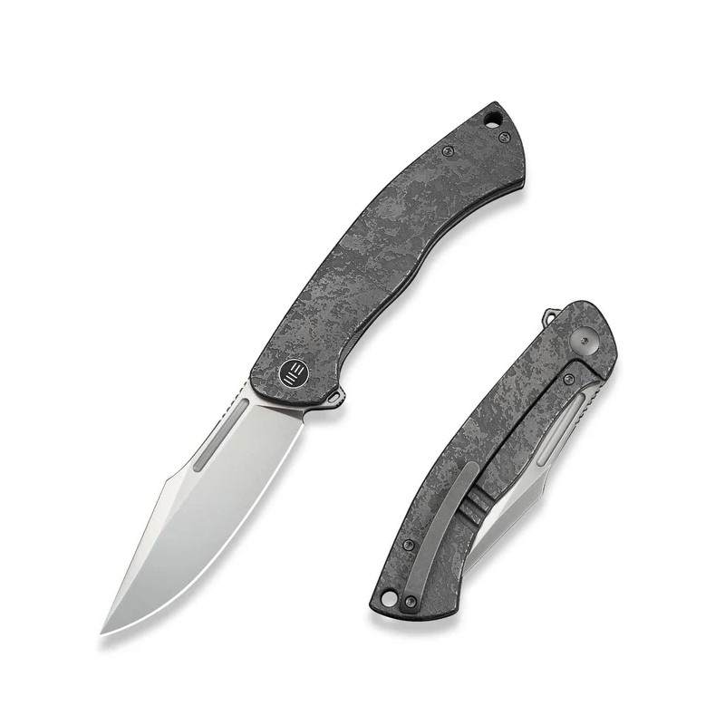 Nóż składany WeKnife Essential Knight Etched Gray Titanium, Satin M390 by Jason Knight (WE24003-3)