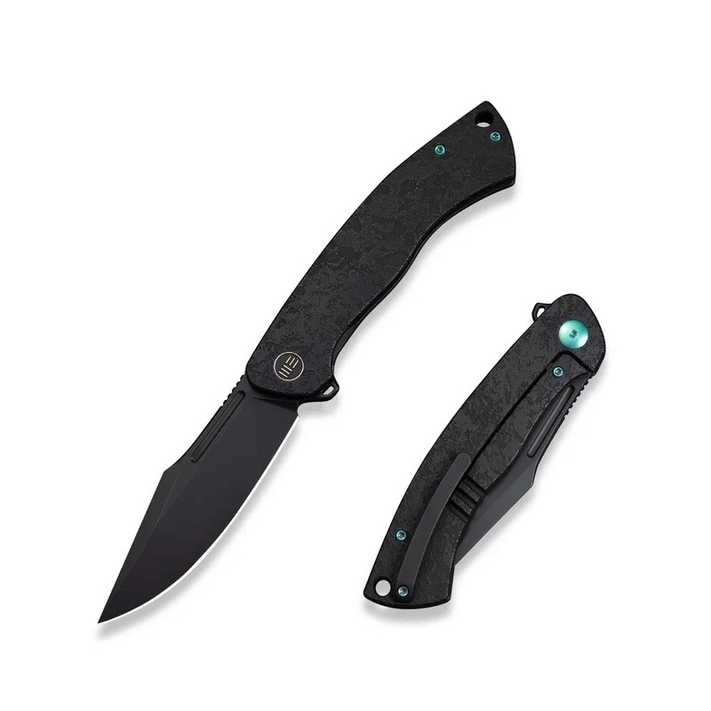 Nóż składany WeKnife Essential Knight Etched Black Titanium, Black Stonewashed M390 by Jason Knight (WE24003-2)