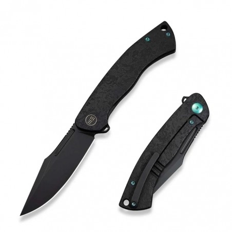 Nóż składany WeKnife Essential Knight Etched Black Titanium, Black Stonewashed M390 by Jason Knight (WE24003-2)