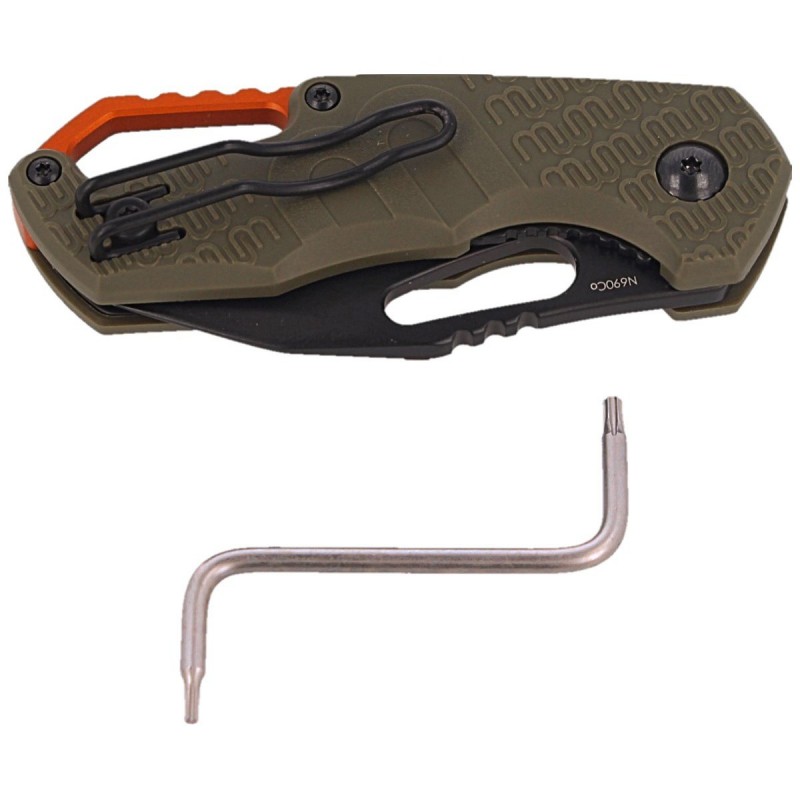 Nóż składany MKM Isonzo Clip Point Green FRN, Black Idroglider N690 by Jesper Voxnæs (MKFX03-3PGO)