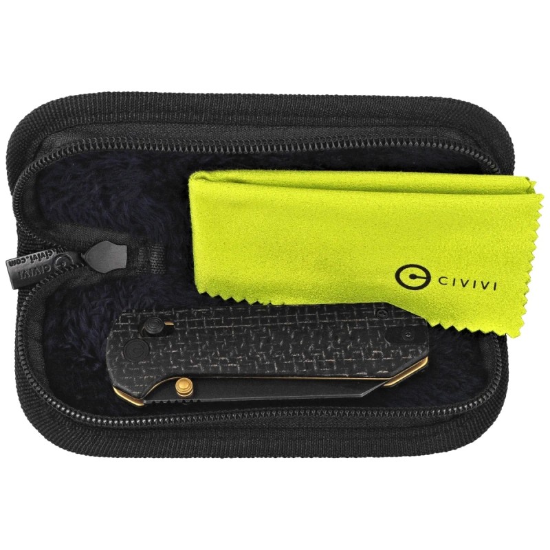 Nóż składany Civivi Yonder Black Burlap Micarta, Black Stonewashed 14C28N by Zac Whitmore (C23073B-2)