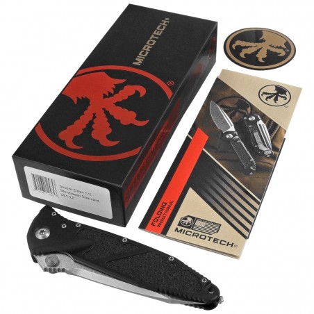 Nóż składany Microtech Socom Elite T/E-M Black Aluminium, Stonewashed M390MK by Tony Marfione (161-10)