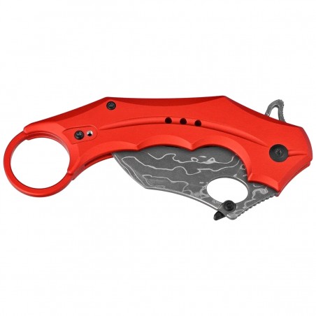 Nóż składany karambit Civivi Incisor II Red Aluminium, Stonewashed Damascus (C16016B-DS1)