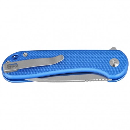 Nóż składany Civivi Button Lock Elementum II Blue Aluminium, Satin Nitro-V (C18062PD-2)
