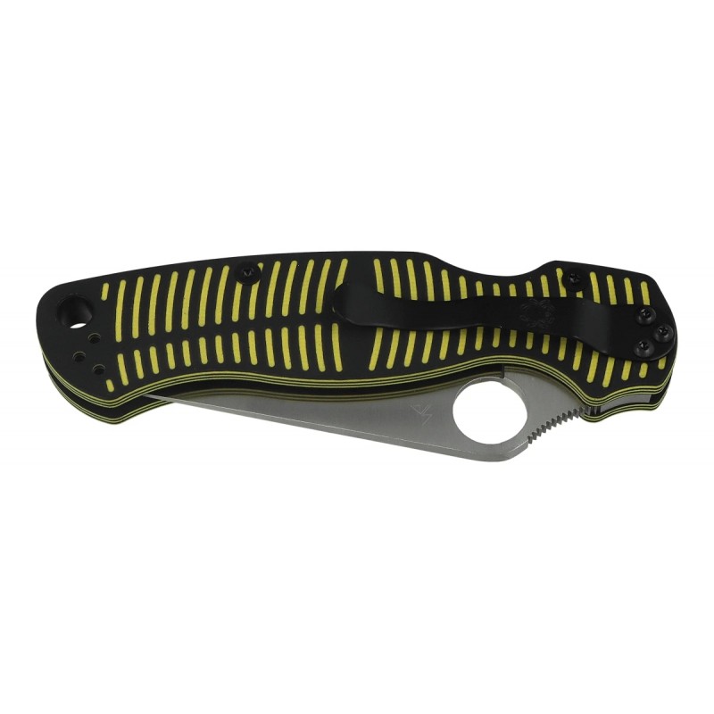 Nóż składany Spyderco Para Military 2 Salt Yellow/Black G10, Satin MagnaCut by Sal, Eric Glesser (C81GBKYLMCP2)