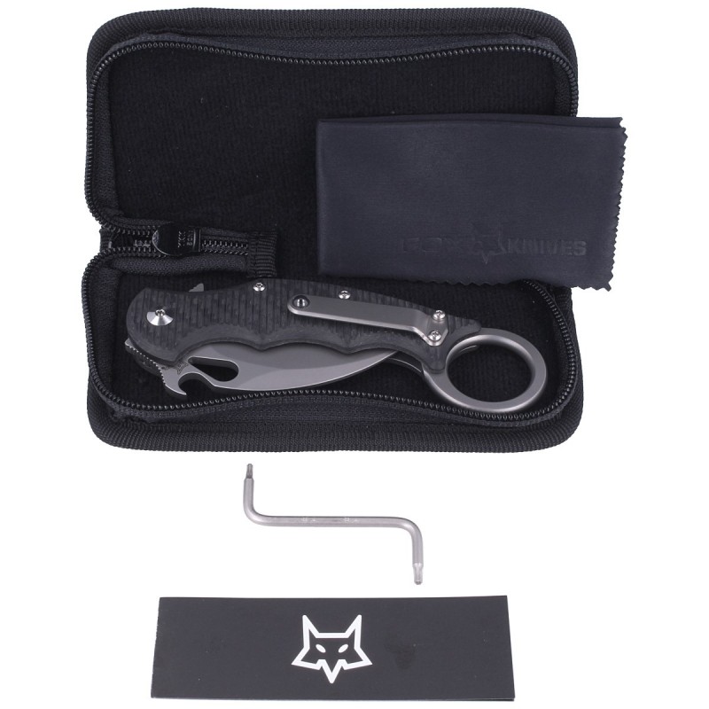 Nóż składany FOX Karambit Titanium  / Carbon Fiber, Bead Blasted Elmax (FX-599TiCS)
