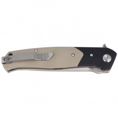 Nóż składany Bestech Swordfish Black / Beige G10, Satin D2 (BG03B)
