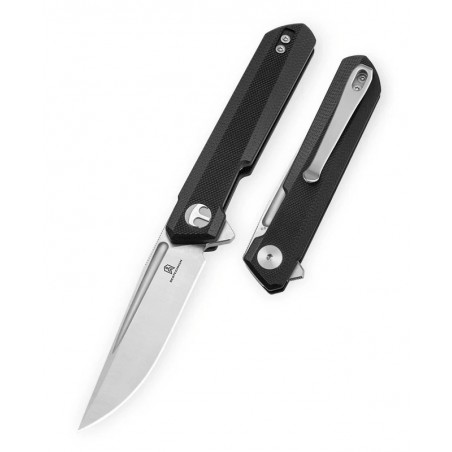 Nóż składany Bestechman Mini Dundee DD Black G10, Satin/Stonewashed D2 by Ostap Hel (BMK08A)