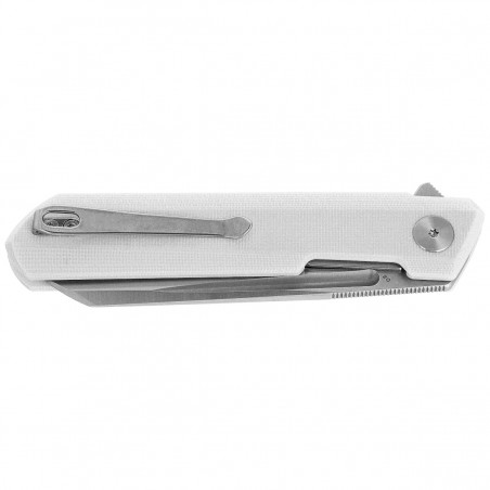 Nóż składany Bestechman Dundee Sheepfoot White G10, Grey PVD/Satin D2 by Ostap Hel (BMK09C)