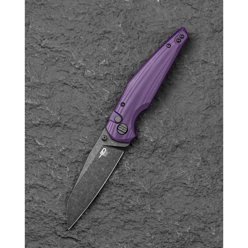 Nóż składany Bestech Snakebird Purple G10, Stonewashed / Black PVD 14C28N (BG58E)