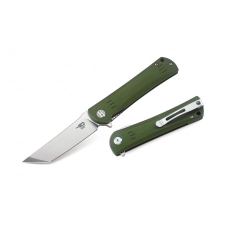 Nóż składany Bestech Kendo Army Green G10, Stonewashed / Satin D2 (BG06B-1)