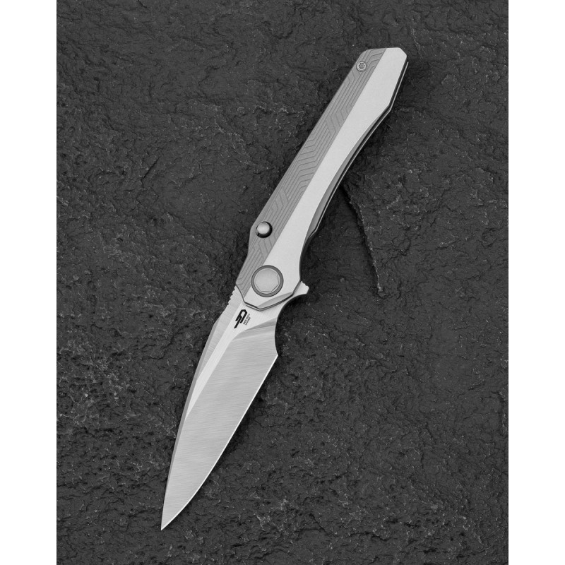 Nóż składany Bestech Wet Nellie Two Tone Gray Titanium, Satin MagnaCut by Kombou (BT2505B)