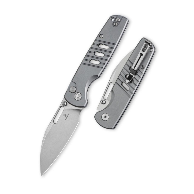 Nóż składany Bestechman Vector Grey Aluminium, Stonewashed D2 (BMK15B)