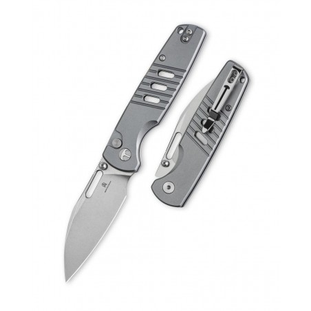 Nóż składany Bestechman Vector Grey Aluminium, Stonewashed D2 (BMK15B)