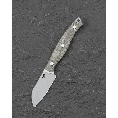 Nóż Bestech Heidiblacksmith3 Sheepsfoot Green Canvas Micarta, Stonewashed 14C28N by Heidi (BFK07C)