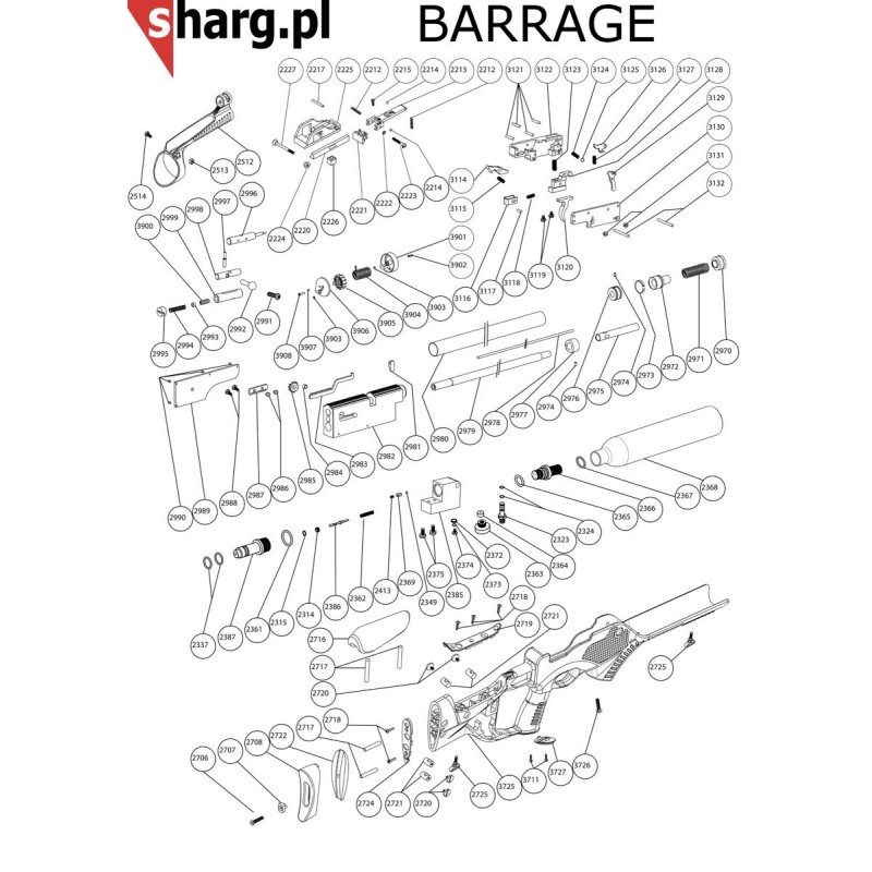 Osada polimer do wiatrówki Hatsan Sortie, Barrage (2700-33)
