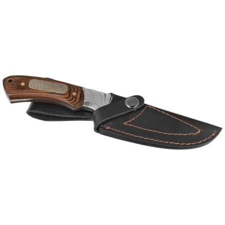 Nóż myśliwski Martinez Albainox Hunting Brown Micarta, Mirror 3Cr13Mov (32272)